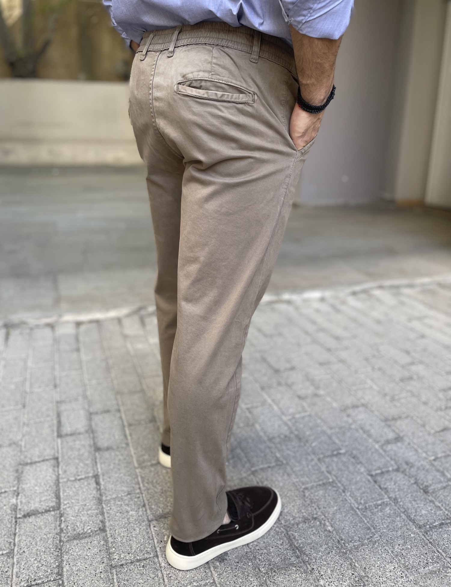 Αντρικό πούρο υφασμάτινο παντελόνι με λάστιχο στην μέση BO1748P φωτογραφία